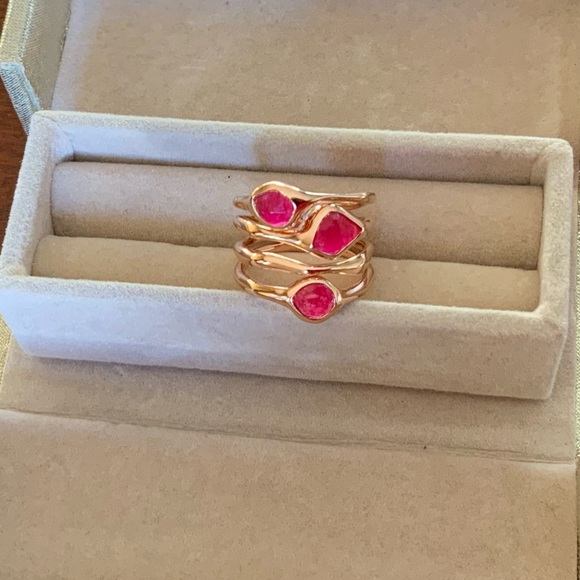 Monica Vinader Siren Cluster Cocktail Pink Quartz ring - Picture 9 of 14